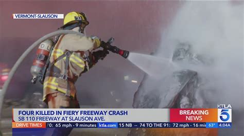 4 Dead after Fiery Crash on 110 Freeway [Los Angeles, CA]
